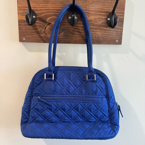 Vera Bradley Brilliant Blue Quilted Turnlock Satchel Bag - Picture 4 of 9